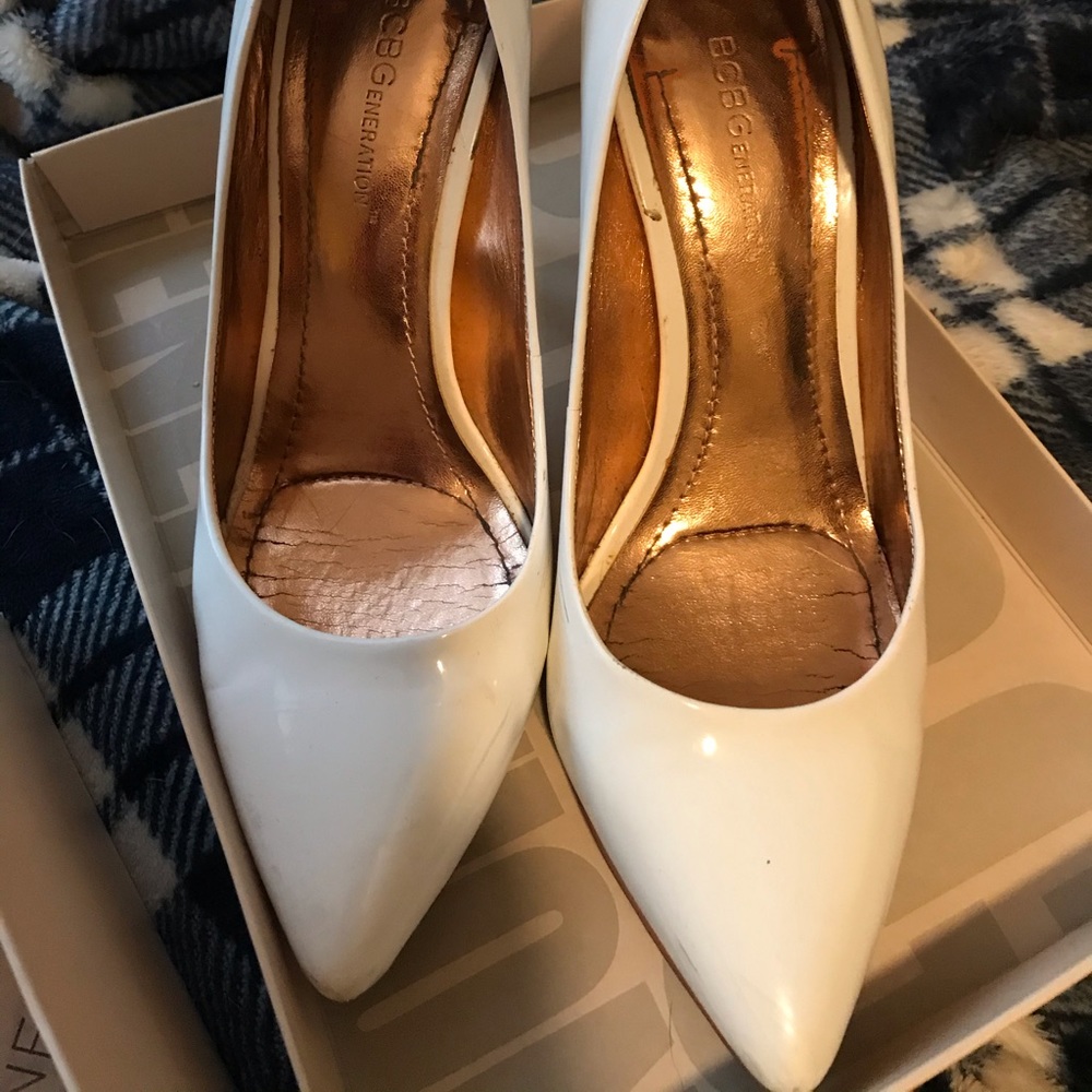 BCBGeneration White Patent Leather Heels